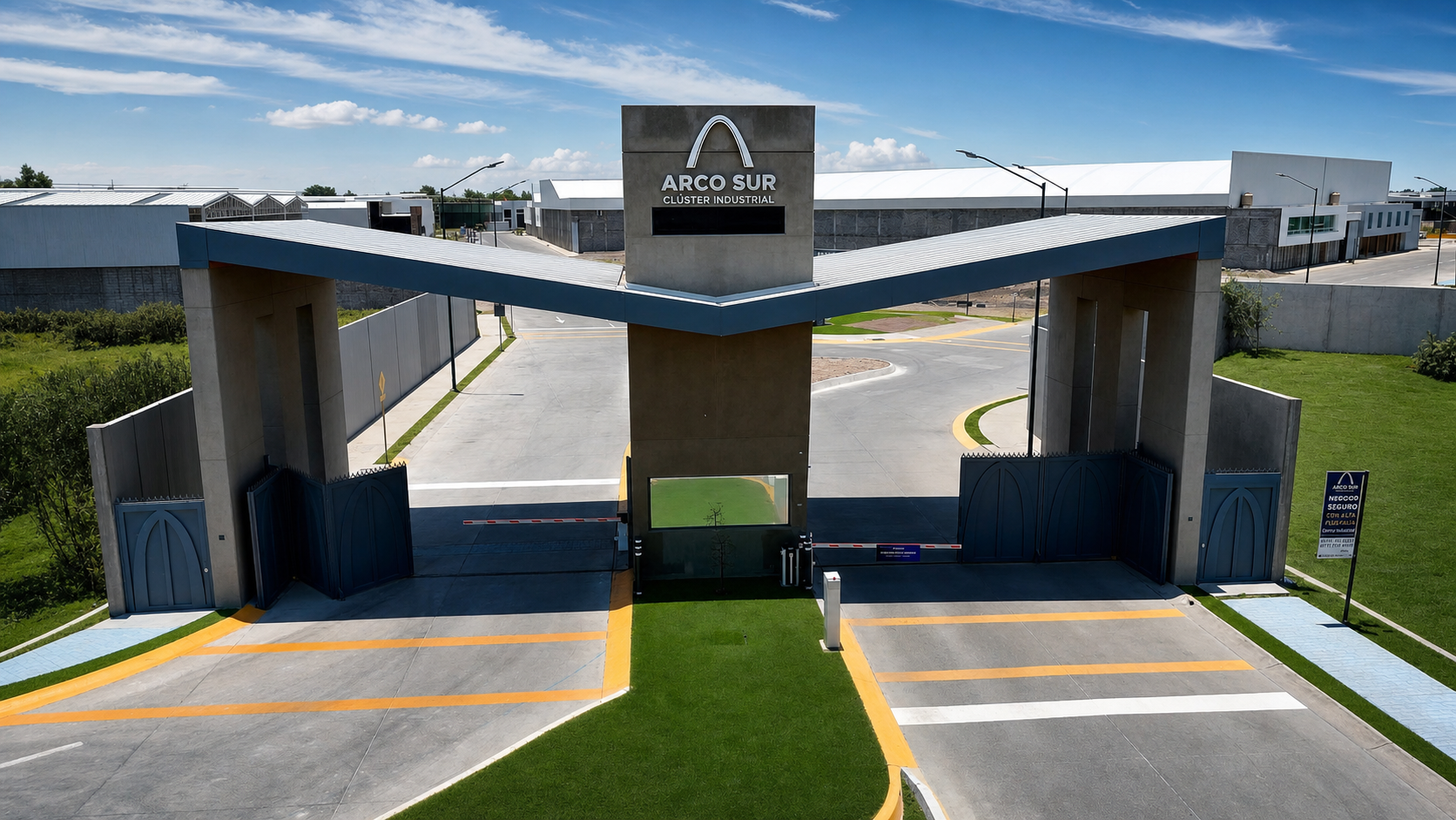 Acceso principal de Arco Sur Cluster Industrial en Leon Guanajuato